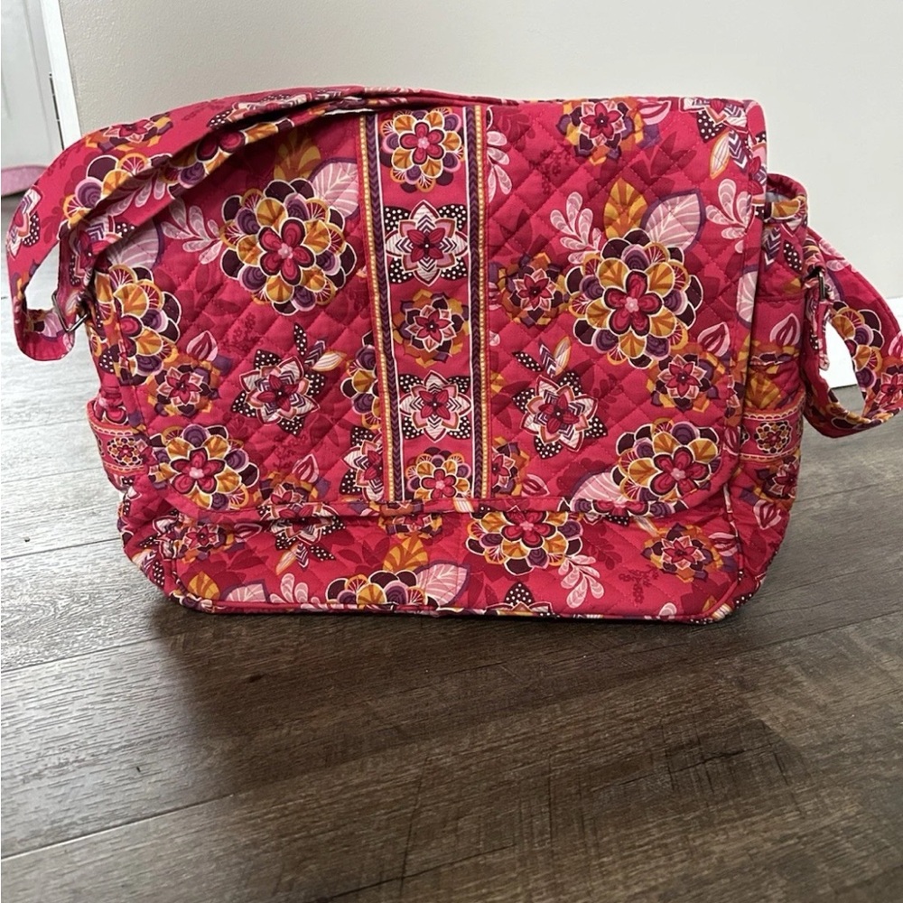 Stephanie Dawn Pink Floral Women's Messenger Baby Bag NWT